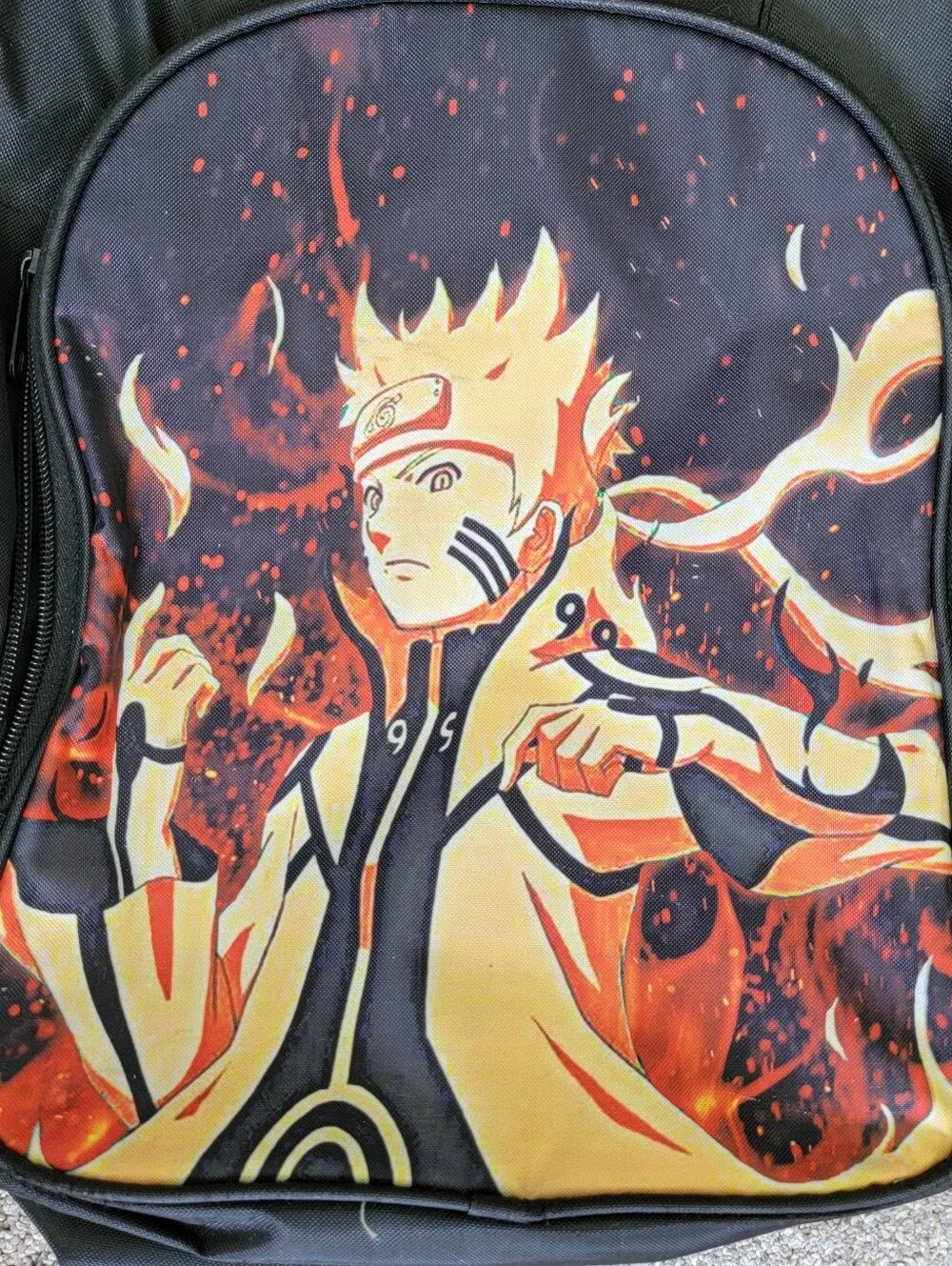 Naruto Uzumaki Black Vibrant 3D Print Standard Size Backpack Multiple Pockets